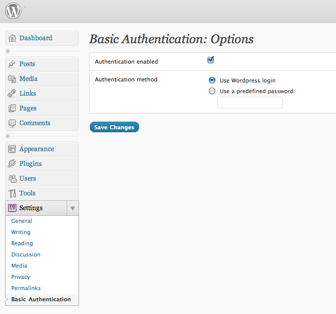 Basic authentication plugin